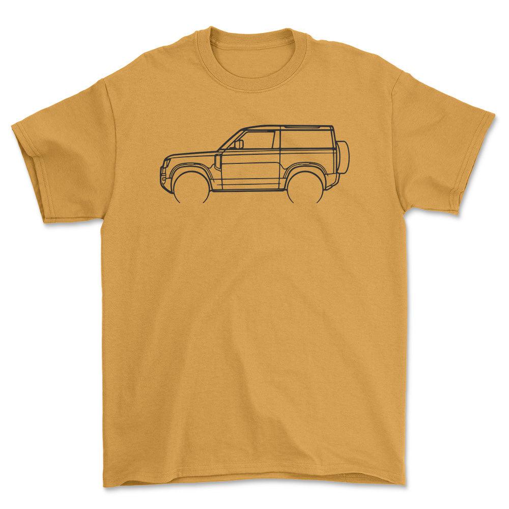 Land Rover Defender 90 Outline - Unisex T-Shirt , Bomuld-Beklædning-Land Rover-Garage Culture Shop- garage - man cave - merchandise