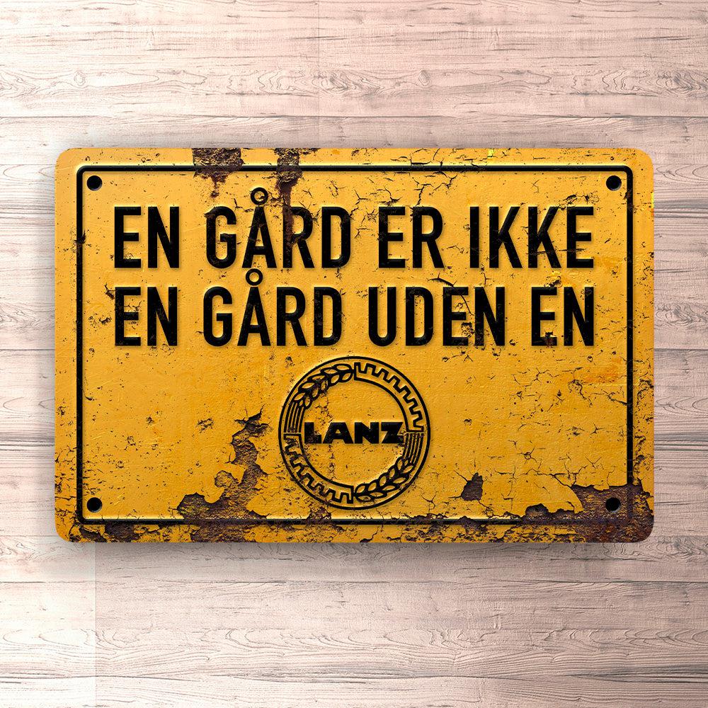 Lanz En Gård Er Ikke En Gård Uden En Lanz Skilte, Musemåtte, Dørmåtte-Skilte-Lanz-Garage Culture Shop- garage - man cave - merchandise