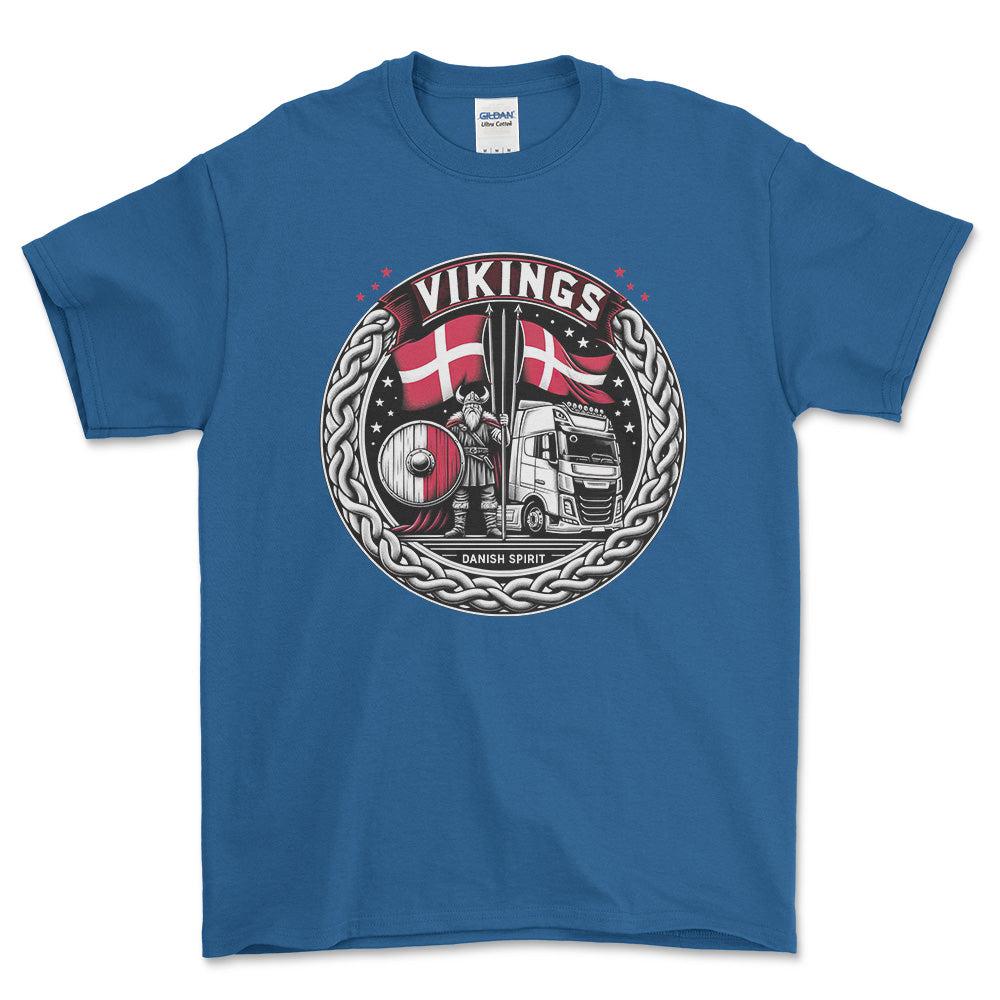 Lastbilchauffør - Vikings Danish Spirit - Unisex T-Shirt , Bomuld-Beklædning-Lastbilchauffør-Blå Royal-S-Forside-Garage Culture Shop- garage - man cave - merchandise
