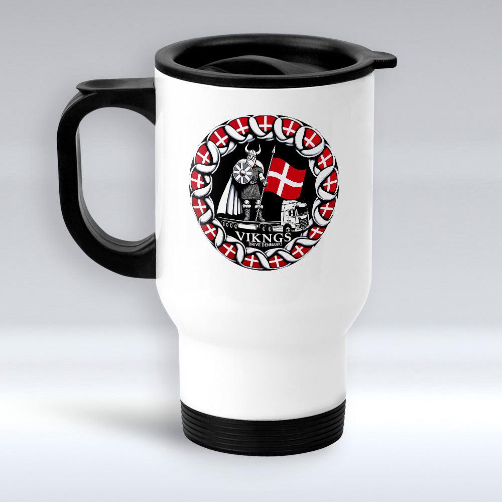 Lastbilchauffør - Vikings Drive Denmark - Termokrus Hvidt-Krus-Lastbilchauffør-Garage Culture Shop- garage - man cave - merchandise