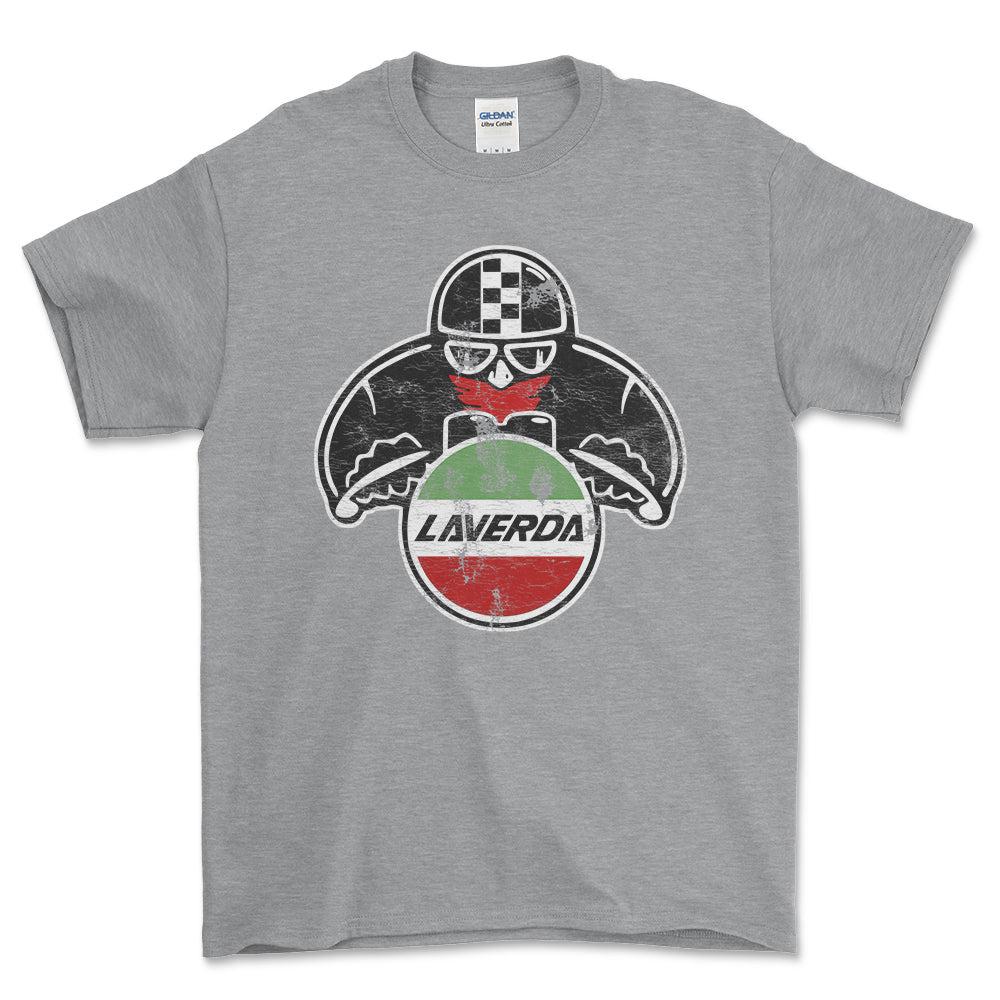 Laverda Biker Vintage Style Unisex T-Shirt , Bomuld-Beklædning-Laverda-Grå Sport-S-Forside-Garage Culture Shop- garage - man cave - merchandise
