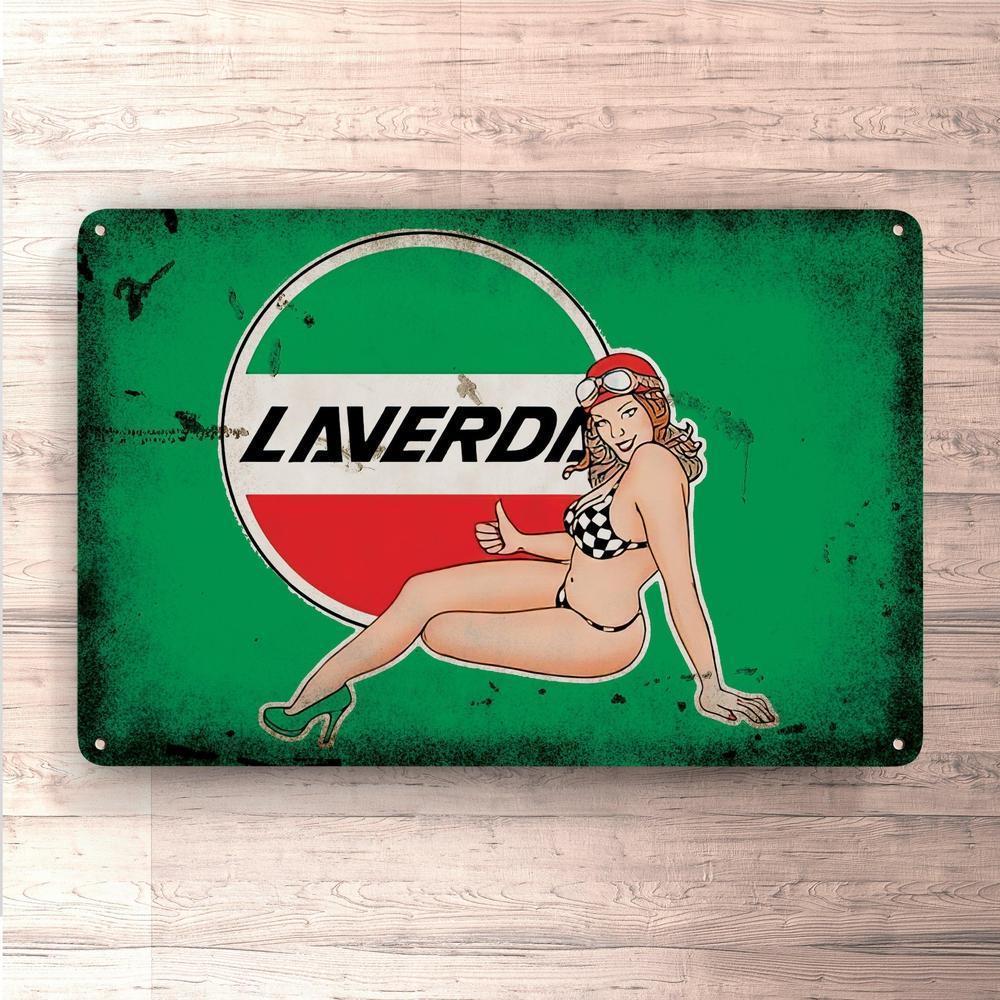 Laverda Pin-Up Vintage Skilte, Musemåtte, Dørmåtte-Skilte-Laverda-Garage Culture Shop- garage - man cave - merchandise