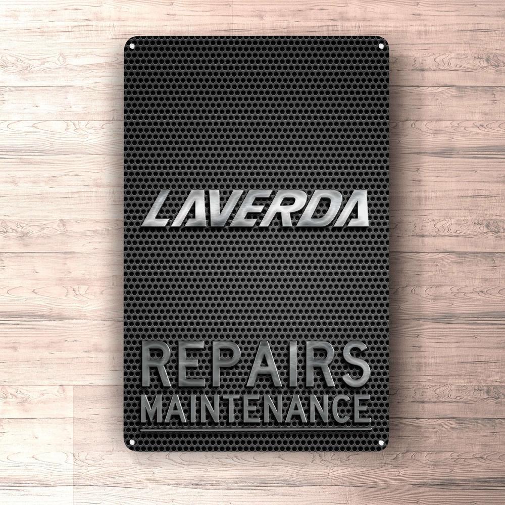 Laverda Repairs Maintenance Skilte, Musemåtte, Dørmåtte-Skilte-Laverda-Garage Culture Shop- garage - man cave - merchandise