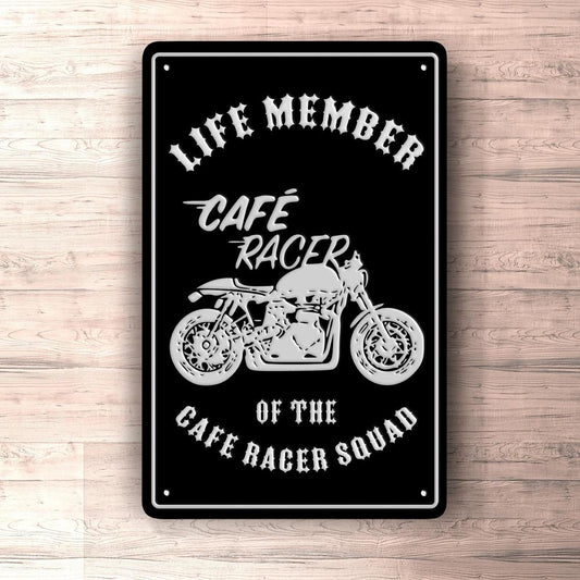 Life Member Cafe Racer Squad Skilte, Musemåtte, Dørmåtte , Plakat-Skilte-Life Member-Garage Culture Shop- garage - man cave - merchandise