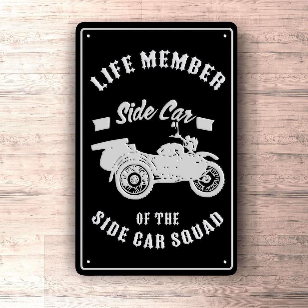 Life Member Of The Side Car Squad Skilte, Musemåtte, Dørmåtte , Plakat-Skilte-Life Member-Garage Culture Shop- garage - man cave - merchandise