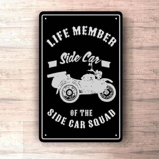 Life Member Of The Side Car Squad Skilte, Musemåtte, Dørmåtte , Plakat-Skilte-Life Member-Garage Culture Shop- garage - man cave - merchandise