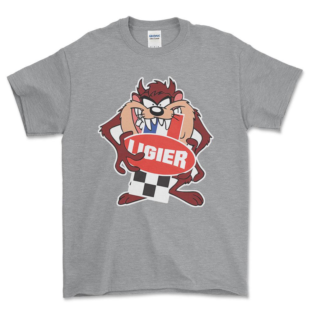 Ligier TAZ Unisex T-Shirt , Bomuld-Beklædning-Ligier-Grå Sport-S-Forside-Garage Culture Shop- garage - man cave - merchandise