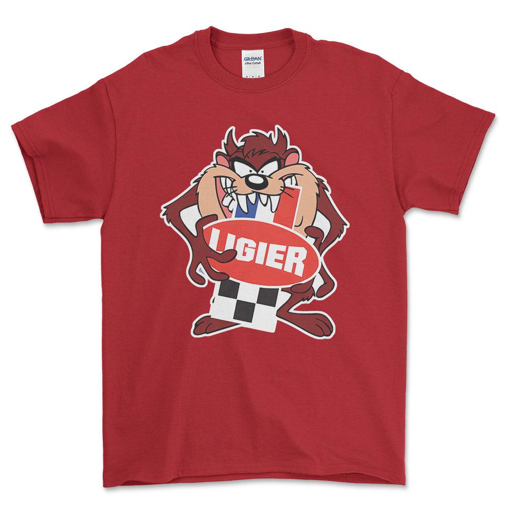 Ligier TAZ Unisex T-Shirt , Bomuld-Beklædning-Ligier-Rød-S-Forside-Garage Culture Shop- garage - man cave - merchandise