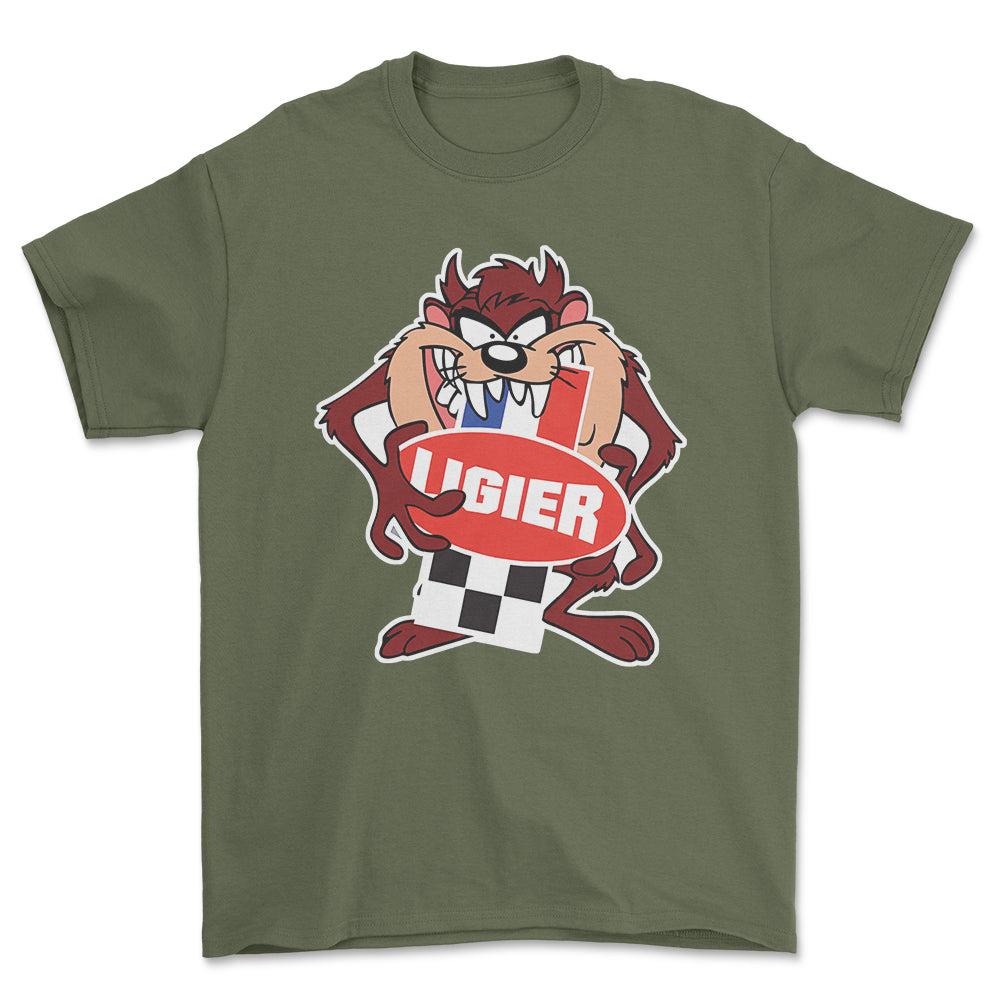 Ligier TAZ Unisex T-Shirt , Bomuld-Beklædning-Ligier-Grøn Militær-S-Forside-Garage Culture Shop- garage - man cave - merchandise