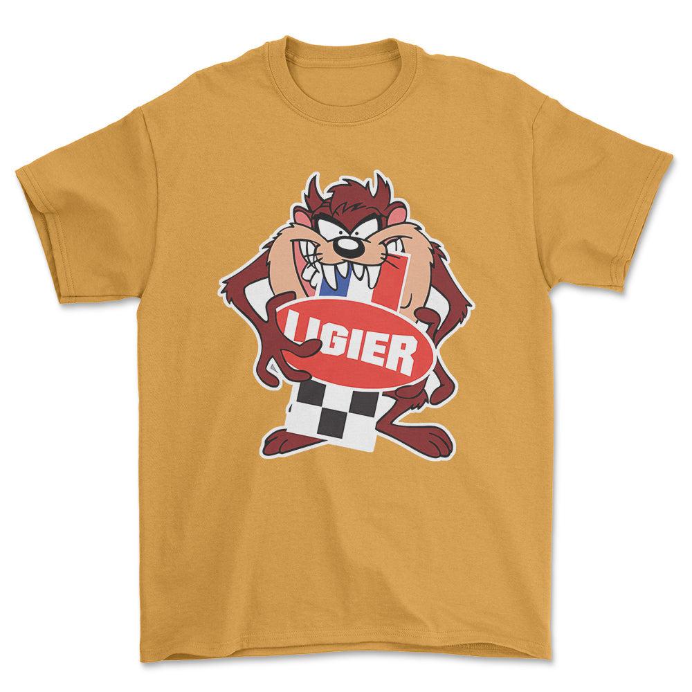 Ligier TAZ Unisex T-Shirt , Bomuld-Beklædning-Ligier-Guld-S-Forside-Garage Culture Shop- garage - man cave - merchandise