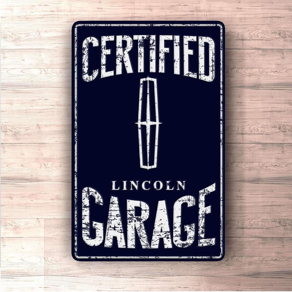 Lincoln Certified Garage Skilte, Musemåtte, Dørmåtte , Plakat-Skilte-Lincoln-Garage Culture Shop- garage - man cave - merchandise