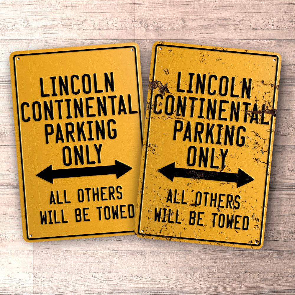 Lincoln Continental Parking Only Skilte, Musemåtte, Dørmåtte , Plakat-Parking skilte-Lincoln-Garage Culture Shop- garage - man cave - merchandise