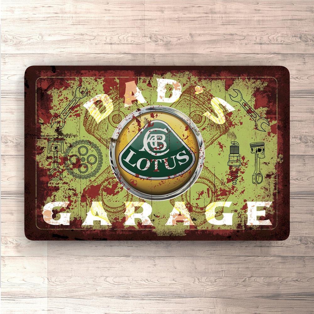 Lotus Dads Garage Vintage Skilte, Musemåtte, Dørmåtte-Skilte-Lotus-Garage Culture Shop- garage - man cave - merchandise