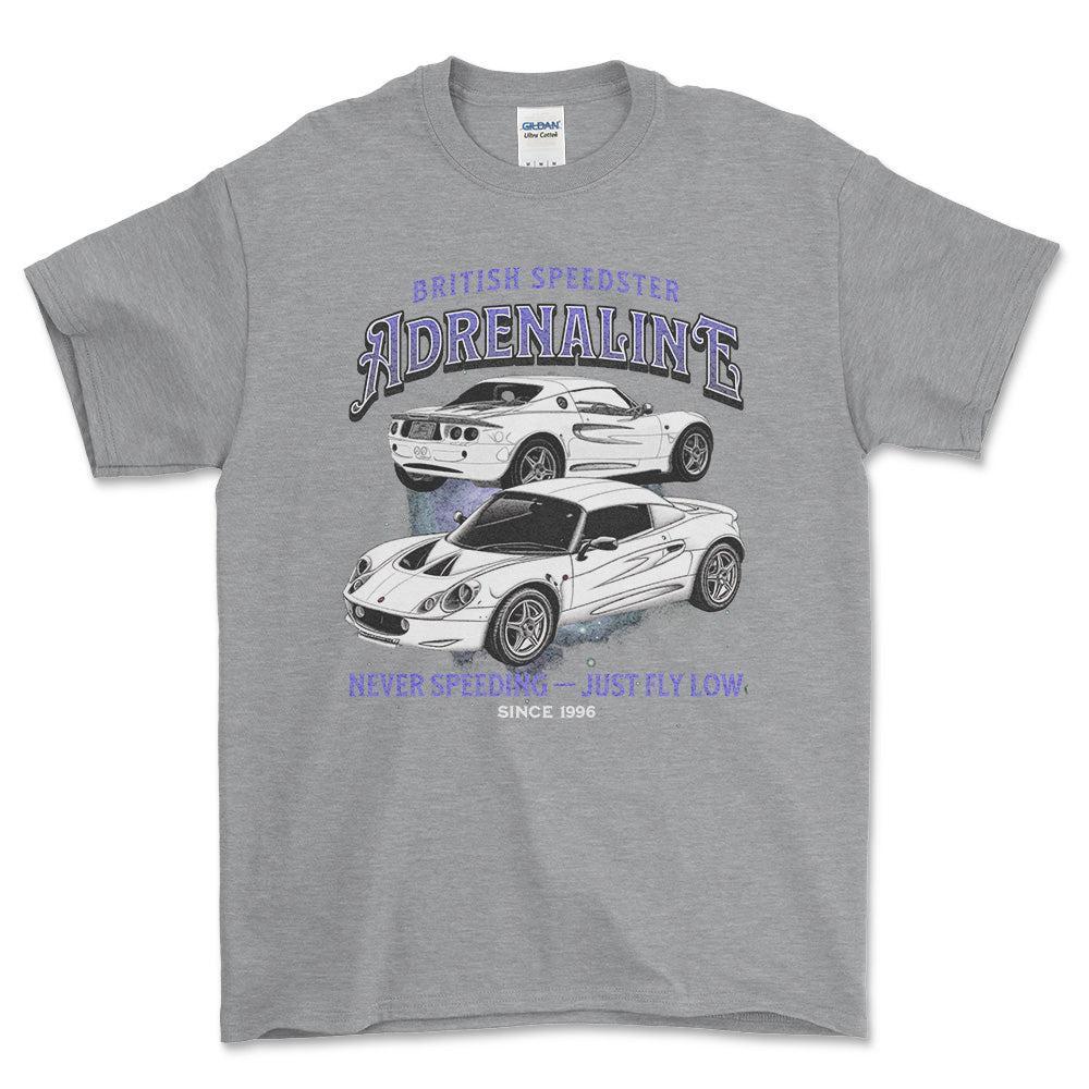 Lotus Elise - Unisex T-Shirt , Bomuld-Beklædning-Lotus-Grå Sport-S-Forside-Garage Culture Shop- garage - man cave - merchandise