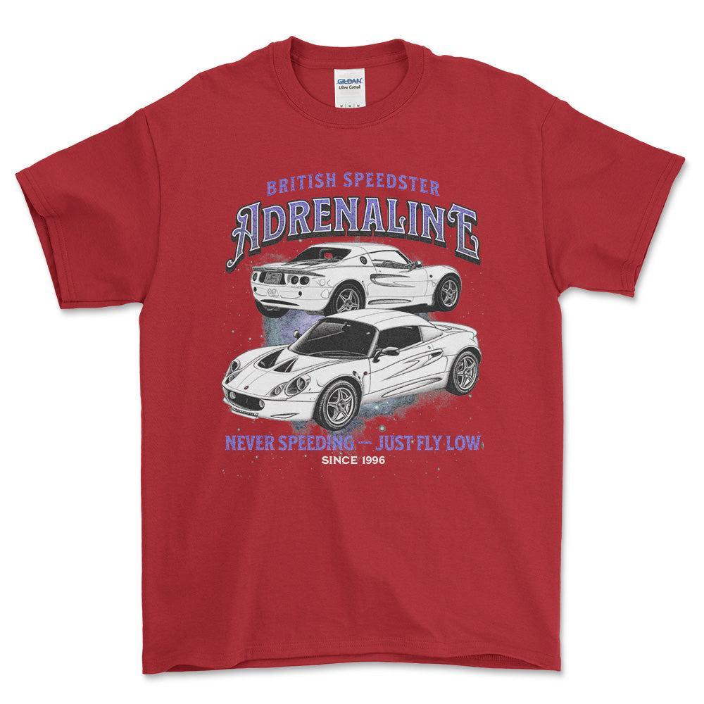 Lotus Elise - Unisex T-Shirt , Bomuld-Beklædning-Lotus-Rød-S-Forside-Garage Culture Shop- garage - man cave - merchandise
