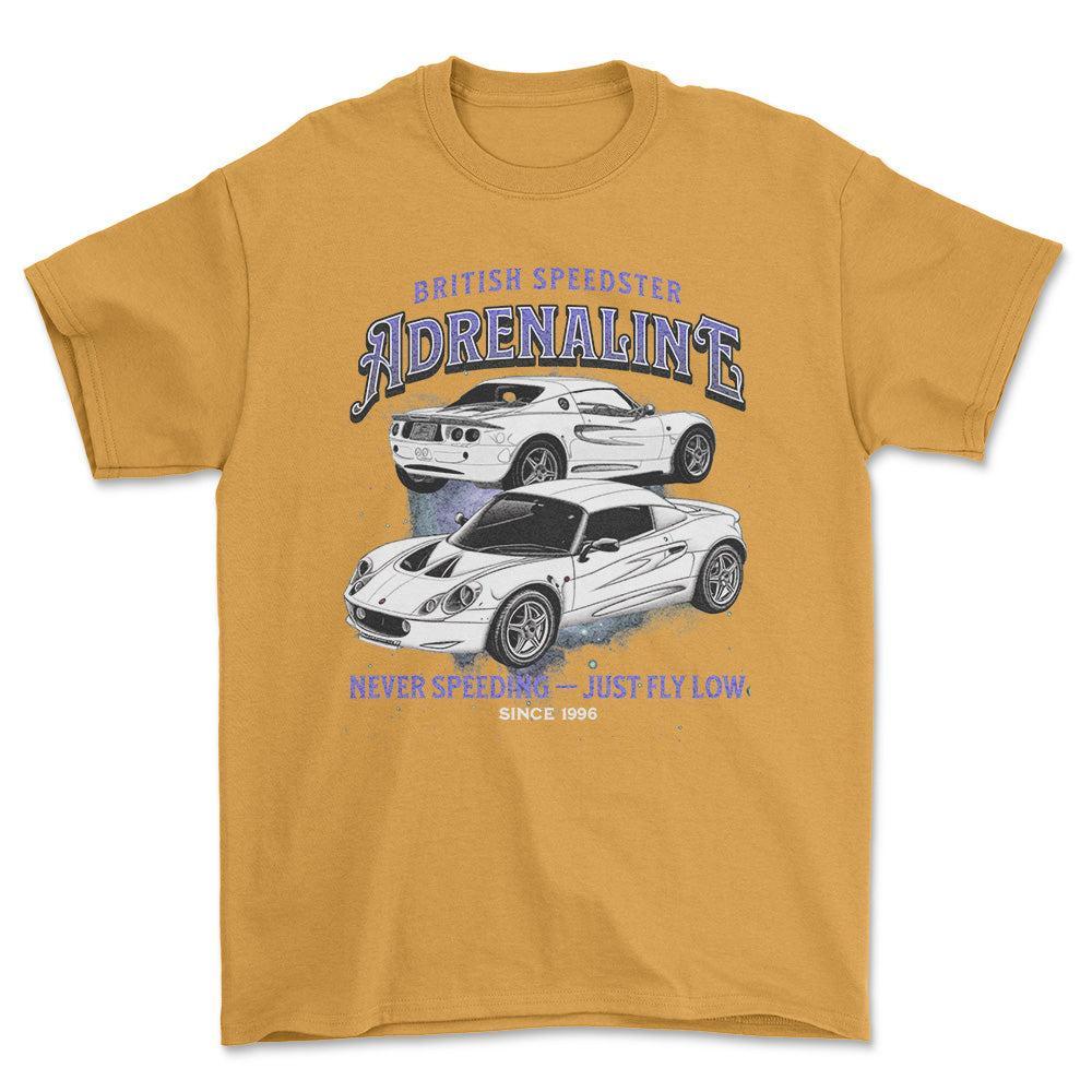 Lotus Elise - Unisex T-Shirt , Bomuld-Beklædning-Lotus-Guld-S-Forside-Garage Culture Shop- garage - man cave - merchandise