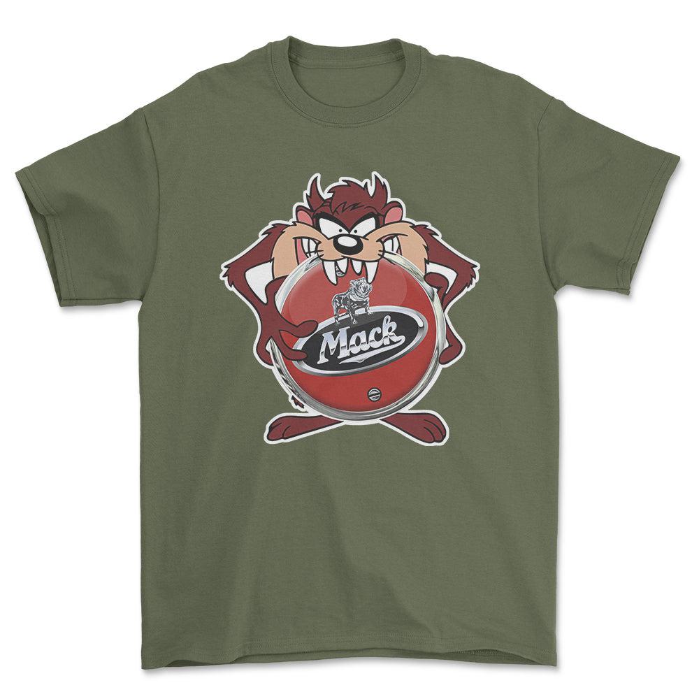 Mack TAZ Unisex T-Shirt , Bomuld-Beklædning-Mack-Grøn Militær-S-Forside-Garage Culture Shop- garage - man cave - merchandise