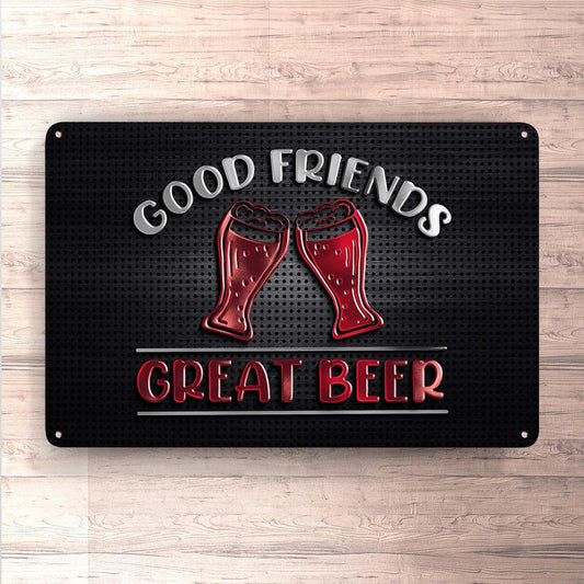 Man Cave Øl - Good Friends Great Beer - Skilte, Musemåtte, Dørmåtte , Plakat-Skilte-Funny Garage-Garage Culture Shop- garage - man cave - merchandise