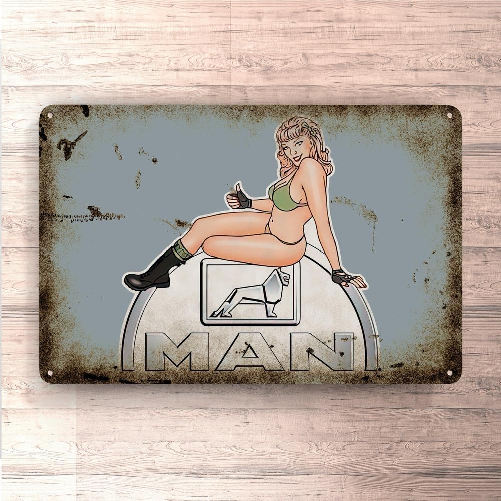 Man Pin-Up Vintage Skilte, Musemåtte, Dørmåtte-Skilte-Man-Garage Culture Shop- garage - man cave - merchandise