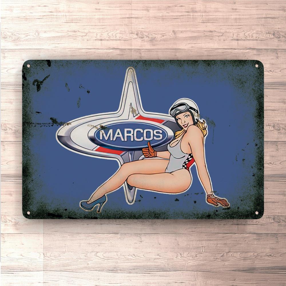 Marcos Pin-Up Vintage Skilte, Musemåtte, Dørmåtte-Skilte-Marcos-Garage Culture Shop- garage - man cave - merchandise