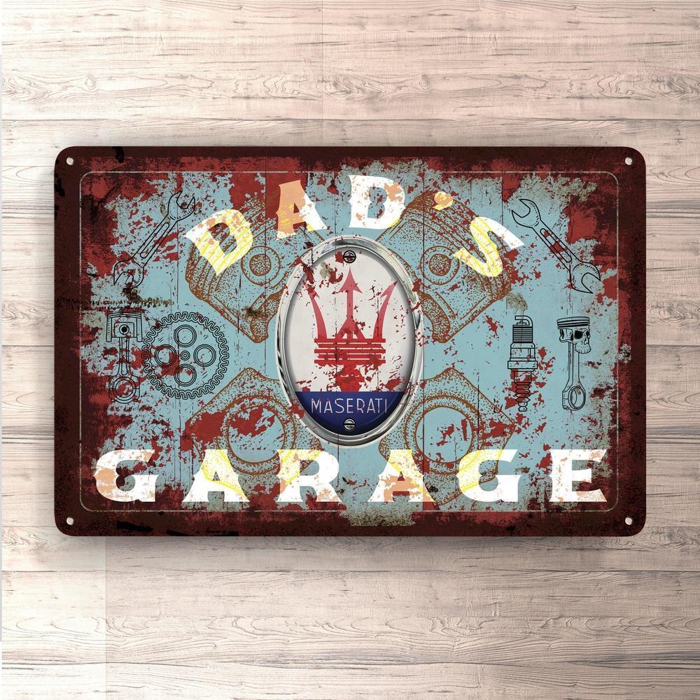Maserati Dads Garage Vintage Skilte, Musemåtte, Dørmåtte-Skilte-Maserati-Garage Culture Shop- garage - man cave - merchandise