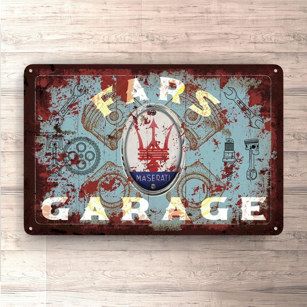 Maserati Fars Garage Vintage Skilte, Musemåtte, Dørmåtte-Skilte-Maserati-Garage Culture Shop- garage - man cave - merchandise