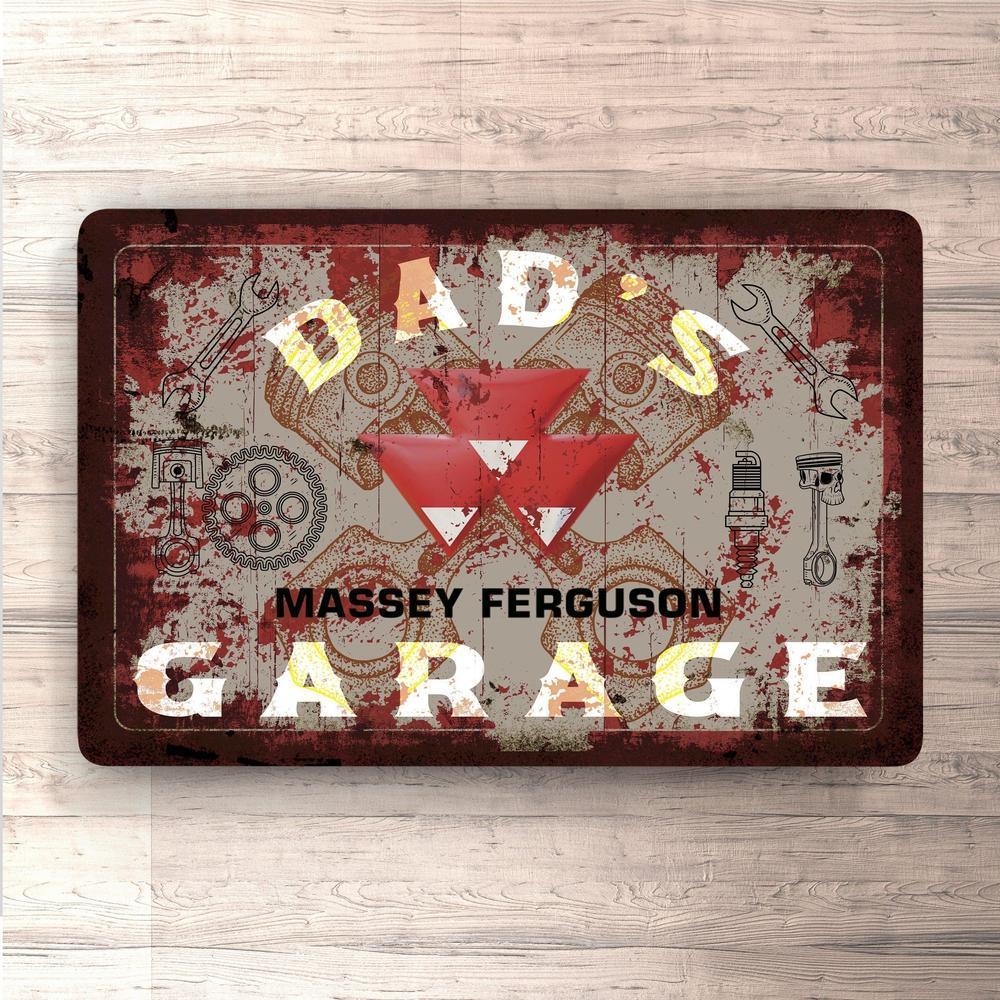 Massey Ferguson Dads Garage Vintage Skilte, Musemåtte, Dørmåtte-Skilte-Massey Ferguson-Garage Culture Shop- garage - man cave - merchandise