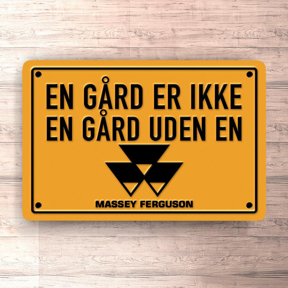 Massey Ferguson En Gård Er Ikke En Gård Uden En Massey Ferguson Skilte, Musemåtte, Dørmåtte , Plakat-Skilte-Massey Ferguson-Garage Culture Shop- garage - man cave - merchandise