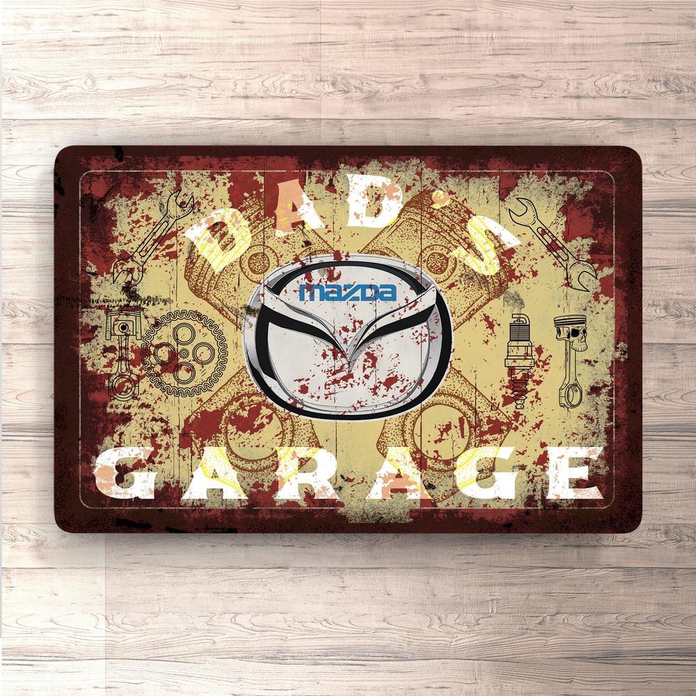 Mazda Dads Garage Vintage Skilte, Musemåtte, Dørmåtte , Plakat-Skilte-Mazda-Garage Culture Shop- garage - man cave - merchandise