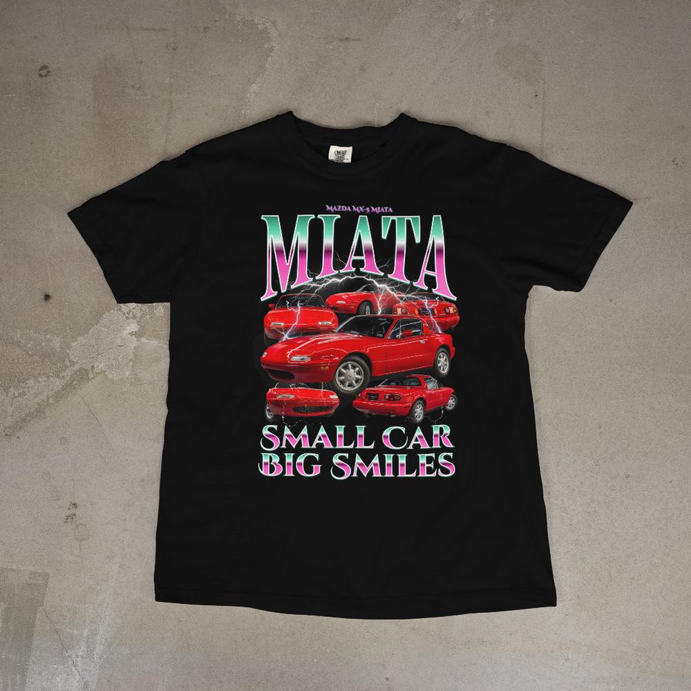 Mazda MX 5 Miata - Bootleg Style Unisex T-Shirt , Bomuld-Beklædning-Mazda-Garage Culture Shop- garage - man cave - merchandise