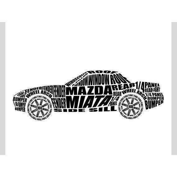 Mazda Miata Mx-5 Skilte, Musemåtte, Dørmåtte , Plakat-Skilte-Mazda-Garage Culture Shop- garage - man cave - merchandise