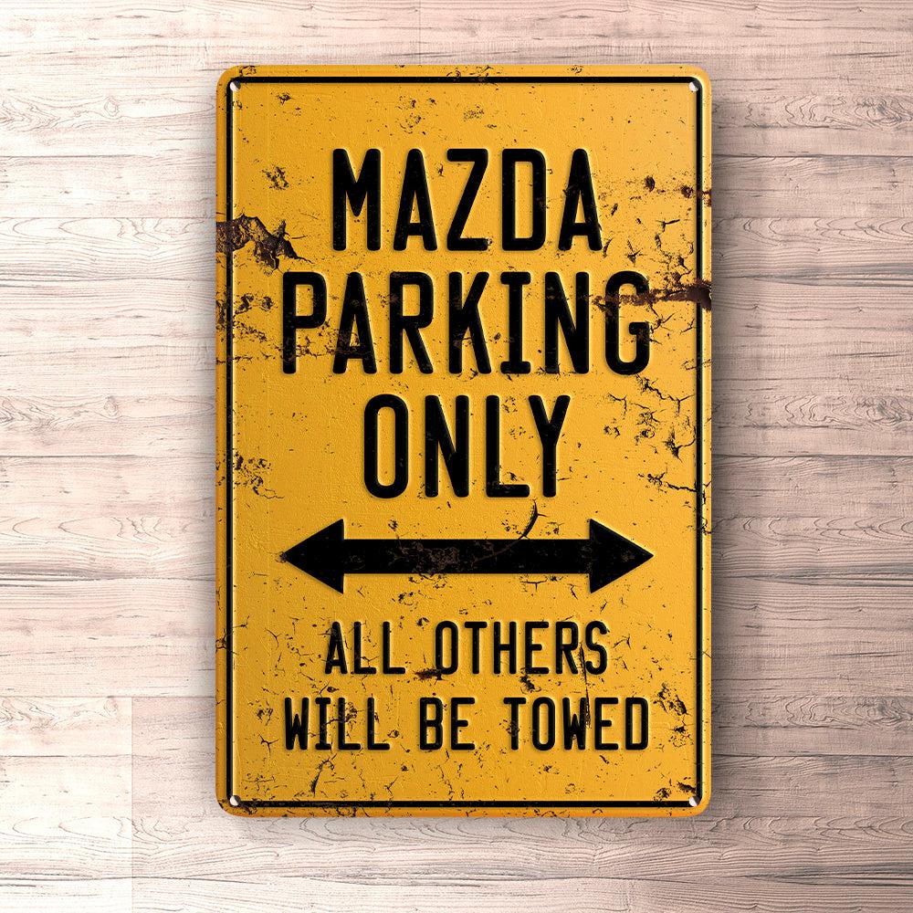 Mazda Parking Only Skilte, Musemåtte, Dørmåtte-Parking skilte-Mazda-Garage Culture Shop- garage - man cave - merchandise