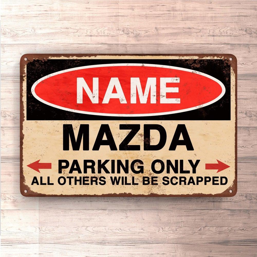 Mazdai - Parking Only - Skilte, Musemåtte, Dørmåtte , Plakat-Skilte-Mazda-Garage Culture Shop- garage - man cave - merchandise