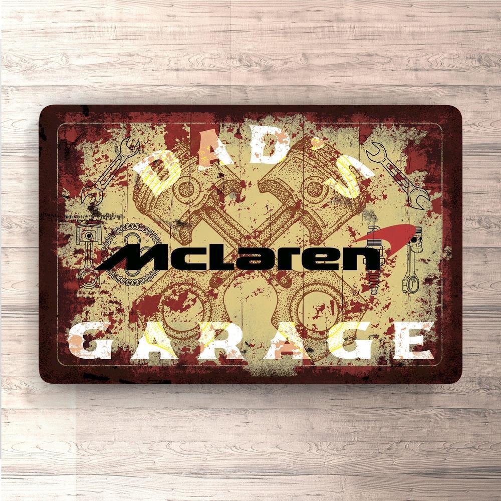 Mclaren Dads Garage Vintage Skilte, Musemåtte, Dørmåtte-Skilte-McLaren-Garage Culture Shop- garage - man cave - merchandise