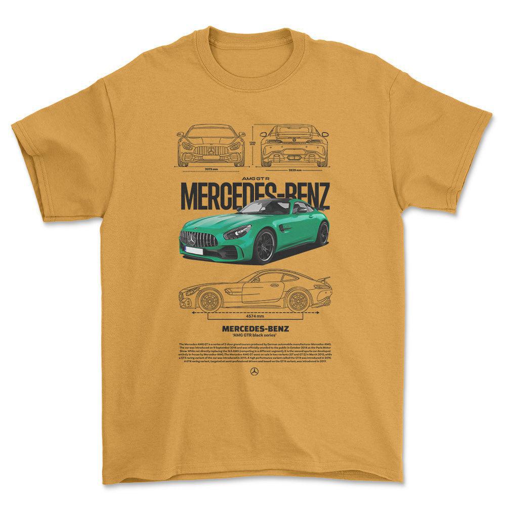 Mercedes AMG GT R - Unisex T-Shirt , Bomuld-Beklædning-Mercedes-Guld-S-Forside-Garage Culture Shop- garage - man cave - merchandise