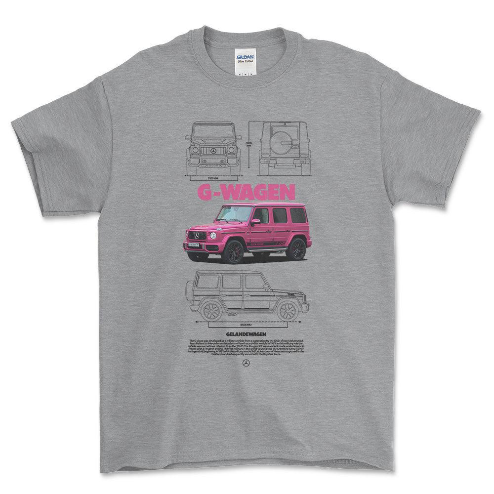 Mercedes G Wagen - Unisex T-Shirt , Bomuld-Beklædning-Mercedes-Grå Sport-S-Forside-Garage Culture Shop- garage - man cave - merchandise
