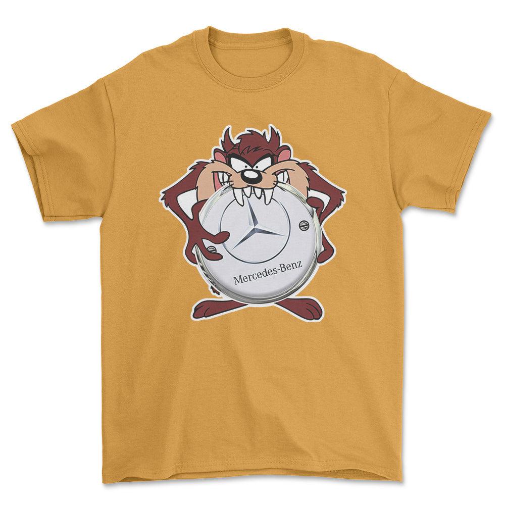 Mercedes TAZ Unisex T-Shirt , Bomuld-Beklædning-Mercedes-Guld-S-Forside-Garage Culture Shop- garage - man cave - merchandise