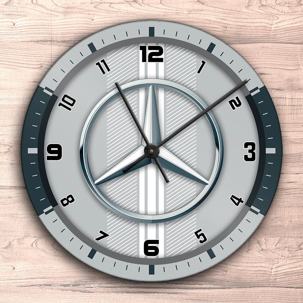 Mercedes Vægur Rundt-Clock-Mercedes-Garage Culture Shop- garage - man cave - merchandise