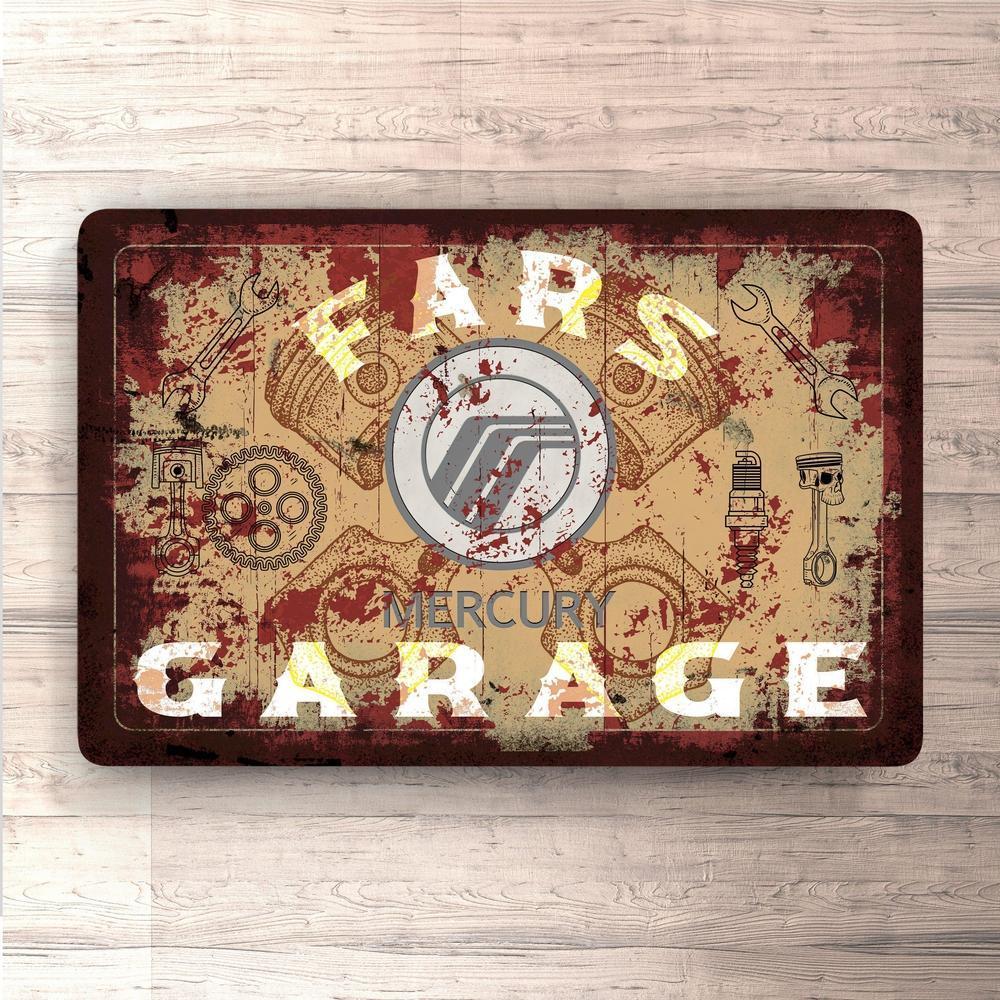 Mercury Fars Garage Vintage Skilte, Musemåtte, Dørmåtte , Plakat-Skilte-Mercury-Garage Culture Shop- garage - man cave - merchandise