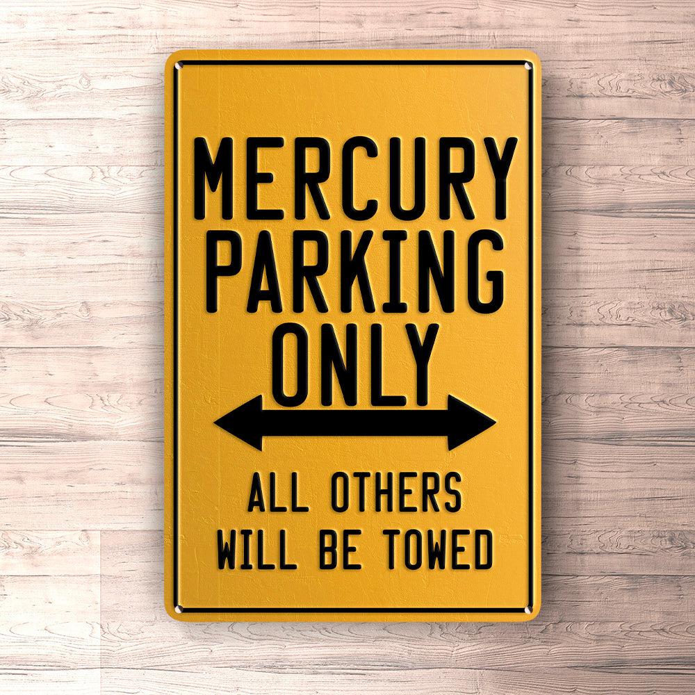 Mercury Parking Only Skilte, Musemåtte, Dørmåtte , Plakat-Parking skilte-Mercury-Garage Culture Shop- garage - man cave - merchandise
