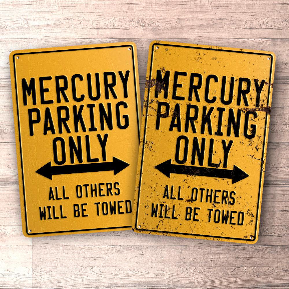 Mercury Parking Only Skilte, Musemåtte, Dørmåtte , Plakat-Parking skilte-Mercury-Garage Culture Shop- garage - man cave - merchandise