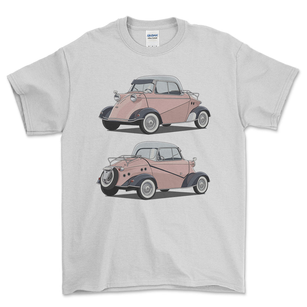 Messerschmitt KR200 - One Line Style Unisex T-Shirt-Beklædning-Messerschmitt-Hvid-S-Forside-Garage Culture Shop- garage - man cave - merchandise