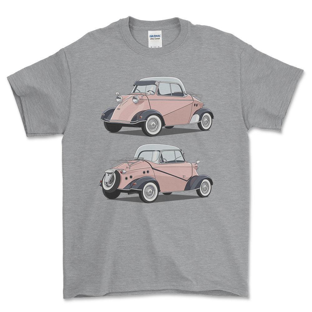 Messerschmitt KR200 - One Line Style Unisex T-Shirt-Beklædning-Messerschmitt-Grå Sport-S-Forside-Garage Culture Shop- garage - man cave - merchandise