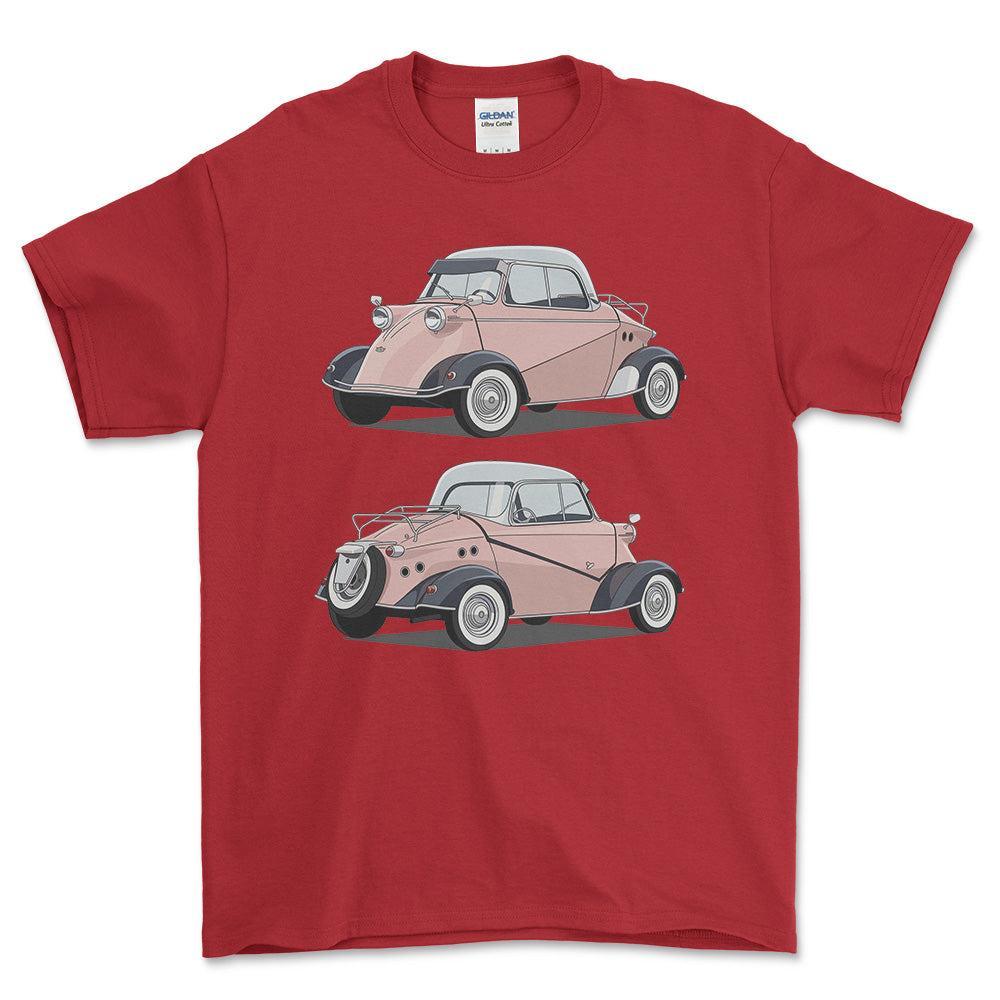 Messerschmitt KR200 - One Line Style Unisex T-Shirt-Beklædning-Messerschmitt-Rød-S-Forside-Garage Culture Shop- garage - man cave - merchandise