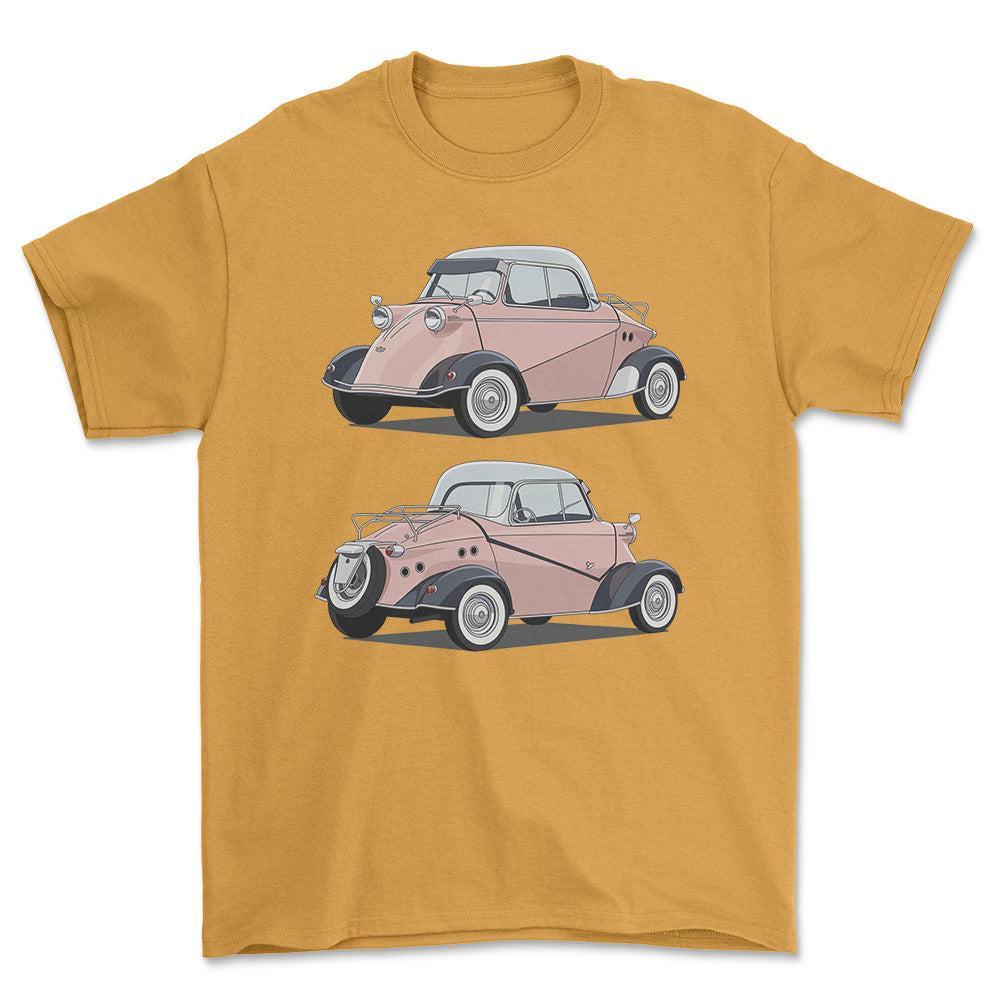Messerschmitt KR200 - One Line Style Unisex T-Shirt-Beklædning-Messerschmitt-Guld-S-Forside-Garage Culture Shop- garage - man cave - merchandise