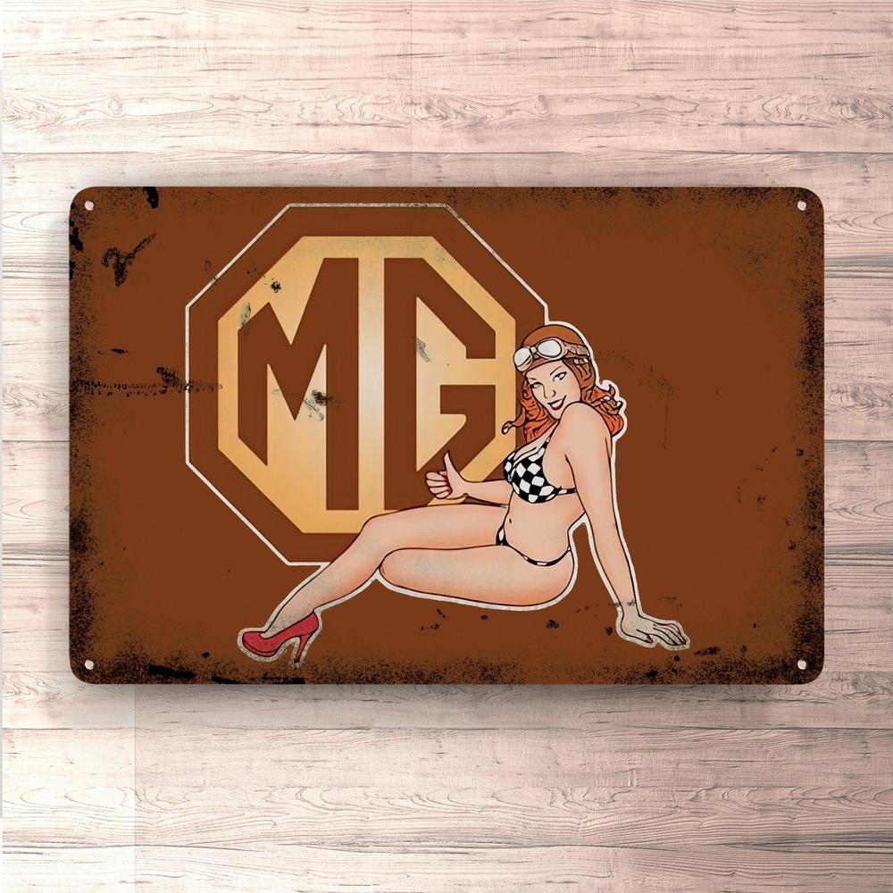 Mg Pin-Up Vintage Skilte, Musemåtte, Dørmåtte-Skilte-MG-Garage Culture Shop- garage - man cave - merchandise