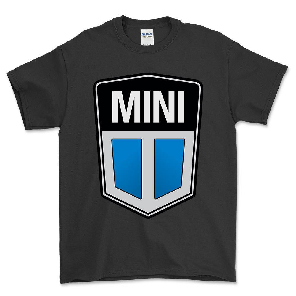Mini Cooper 1969-2001 - Unisex T-Shirt , Bomuld-Beklædning-Mini-Sort-S-Forside-Garage Culture Shop- garage - man cave - merchandise