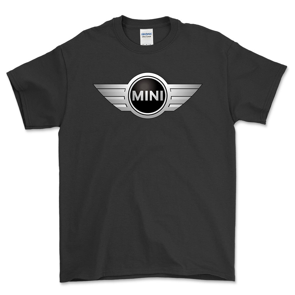 Mini Cooper 2001-2018 - Unisex T-Shirt , Bomuld-Beklædning-Mini-Sort-S-Forside-Garage Culture Shop- garage - man cave - merchandise