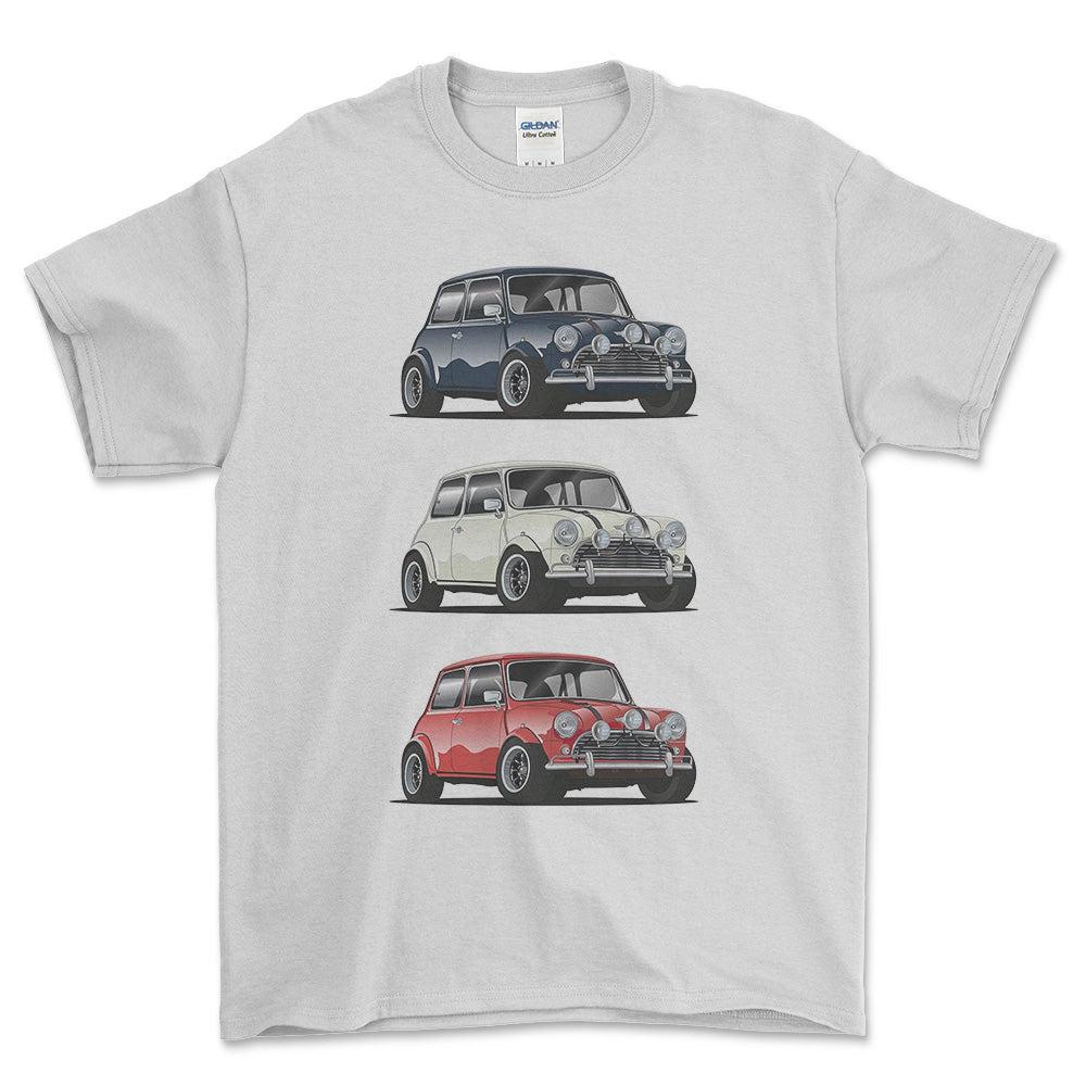 Mini Cooper - Unisex T-Shirt , Bomuld-Beklædning-Mini-Hvid-S-Forside-Garage Culture Shop- garage - man cave - merchandise