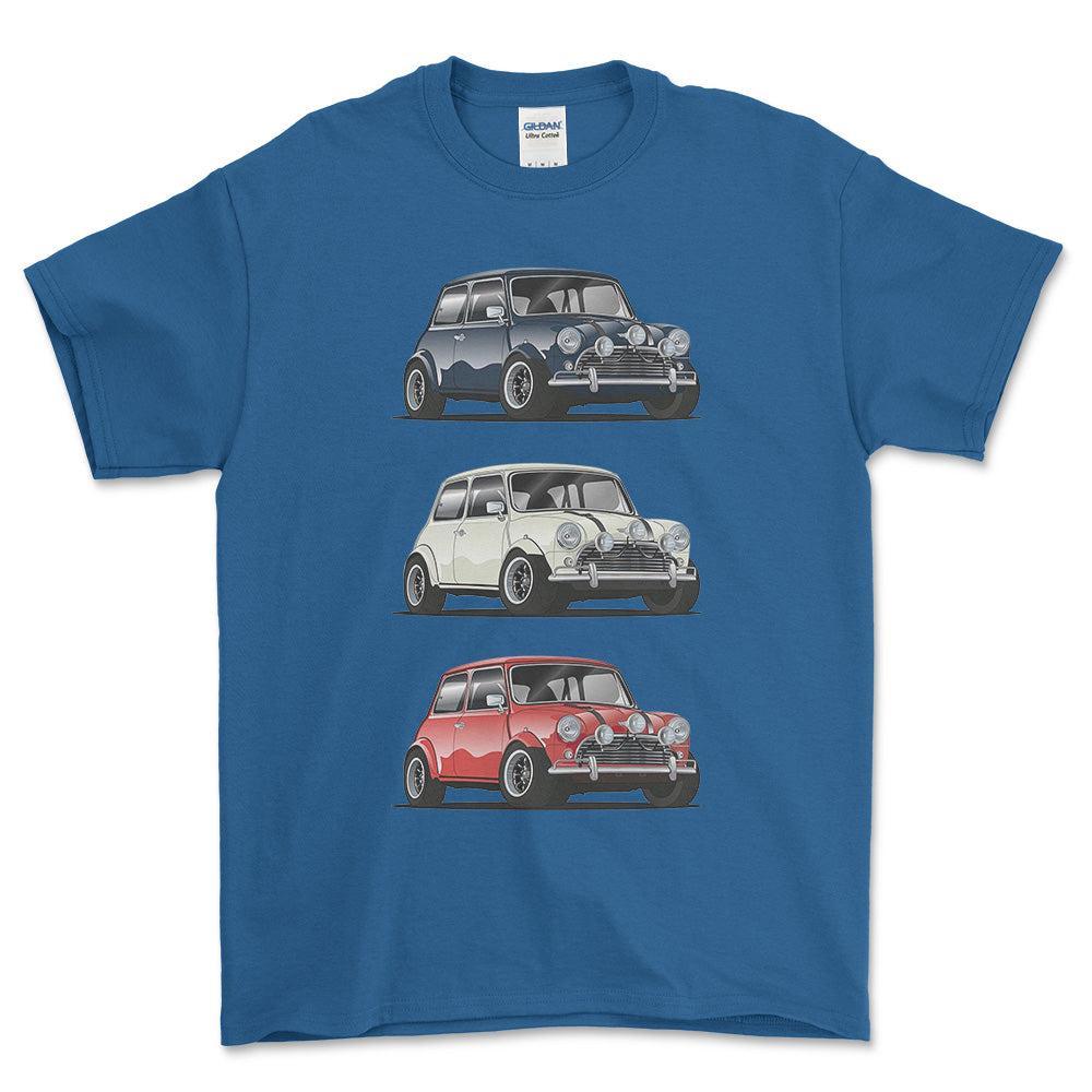 Mini Cooper - Unisex T-Shirt , Bomuld-Beklædning-Mini-Blå Royal-S-Forside-Garage Culture Shop- garage - man cave - merchandise